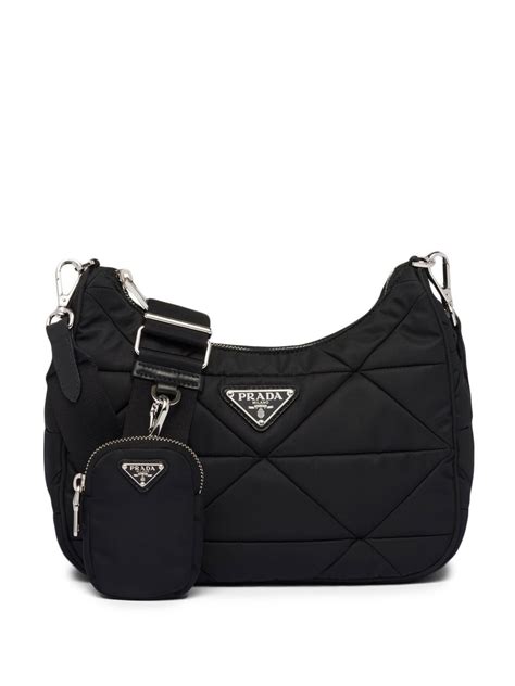 prada quilted silver bag|prada padded nylon shoulder bag.